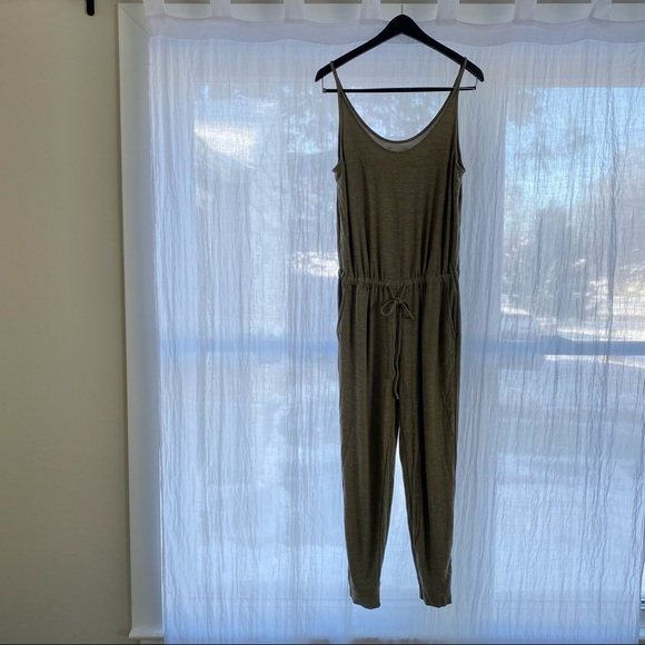 Lou & Grey Jumpsuit | Green-Grey | Soft, Comfortable, Drawstring Waist - Picture 5 of 6